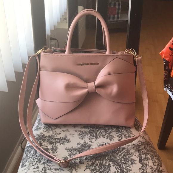 Christian Siriano Handbags - Christian Siriano faux leather pink bow satchel
